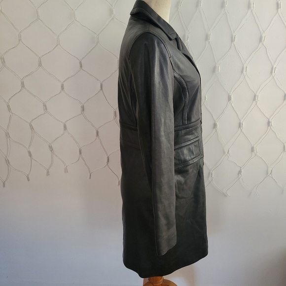 Marc New York Leather Coat • All Black • 3/4 Length • Size Medium - Picture 5 of 11